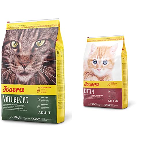 JOSERA NatureCat (1 x 10 kg) | getreidefreies Katzenfutter mit Geflügel- und Lachsprotein | 1er Pack & Kitten (1 x 10 kg) | Katzenfutter für eine optimale Entwicklung | 1er Pack von Josera