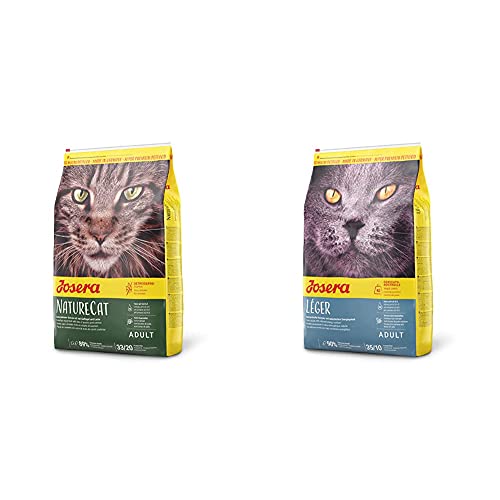 JOSERA NatureCat (1 x 2 kg) | getreidefreies Katzenfutter mit Geflügel- und Lachsprotein |1er Pack & Léger (1 x 2 kg) | Katzenfutter mit wenig Fett | 1er Pack von Josera