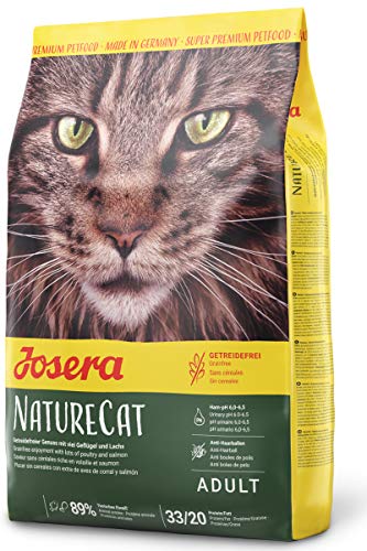 JOSERA NatureCat (1 x 400 g) | Adult | Premium Trockenfutter für ausgewachsene Katzen | Lachs & Geflügel | erlesene Kräuter & gesunde Früchte | getreidefrei | Katzenfutter | 1er Pack von Josera