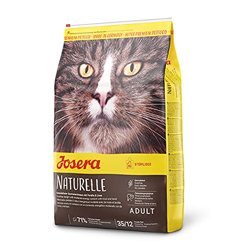 JOSERA Naturelle (1 x 10 kg) | getreidefreies Katzenfutter mit moderatem Fettgehalt | ideal für sterilisierte Katzen | Super Premium Trockenfutter für ausgewachsene Katzen | 1er Pack von Josera
