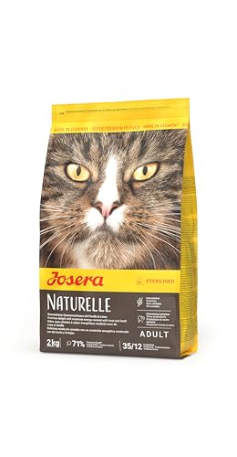 JOSERA Naturelle (1 x 2 kg) | Adult | Premium Trockenfutter für ausgewachsene sterilisierte Katzen | Geflügel & Forelle | mit moderatem Fettgehalt | getreidefrei | Katzenfutter | 1er Pack von Josera
