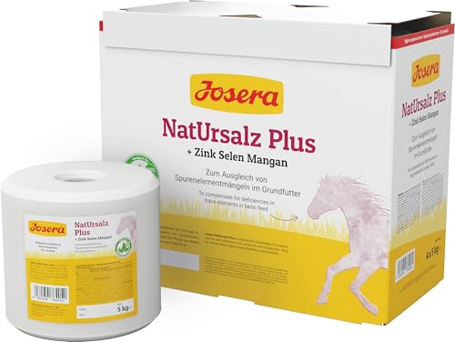 JOSERA Natursalz Plus (1 x 5 kg) | Pferd | Premium Mineralfuttermittel für Pferde | Ergänzungsfutter mit viel Zink, Selen & Mangan | zum Ausgleich von Spurenelementmängeln im Grundfutter | 1er Pack von Josera