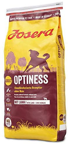 JOSERA Optiness (1 x 15 kg) | Adult | Premium Trockenfutter für ausgewachsene Hunde | Lamm & Geflügel | eiweißreduziert & ohne Mais | weizenfrei | wertvolle Fettsäuren | Hundefutter | 1er Pack von Josera