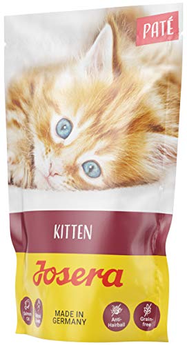 JOSERA Paté Kitten (16 x 85 g) | getreidefreies Katzenfutter mit Huhn, Karotte und Lachsöl | Super Premium Nassfutter für wachsende Katzen | 16er Pack von Josera