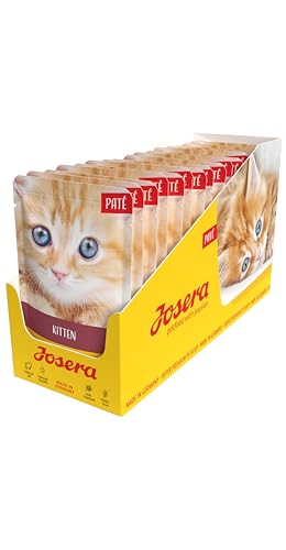 JOSERA Paté Kitten (16 x 85 g) | getreidefreies Katzenfutter mit Huhn, Karotte und Lachsöl | Super Premium Nassfutter für wachsende Katzen | 16er Pack von Josera