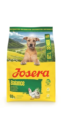 JOSERA Senior Balance Huhn & Reis (1 x 900 g) | Premium Trockenfutter für ausgewachsene ältere Hunde | fett- und eiweißreduziert speziell für Senioren | weizenfrei | phosphorarm | 1er Pack von Josera
