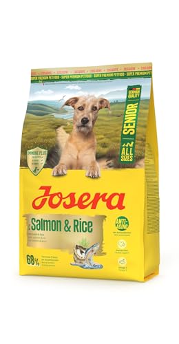 JOSERA Senior mit Lachs & Reis (1 x 3 kg) | Premium Trockenfutter für ältere Hunde Aller Rassen | fettreduziert | Mit Omega 3 & L-Carnitin | Immune Plus für EIN intaktes Immunsystem | 1er Pack von Josera