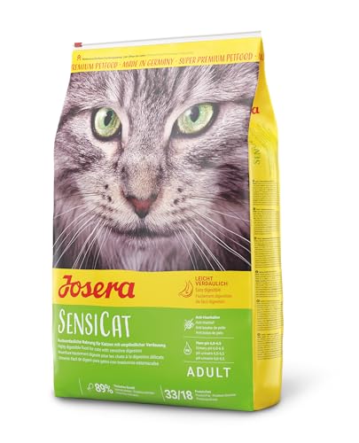 JOSERA SensiCat (1 x 10 kg) | Adult | Premium Trockenfutter für ausgewachsene empfindliche Katzen | Geflügel & Reis | extra verträgliche Rezeptur | weizenfrei | Katzenfutter | 1er Pack von Josera