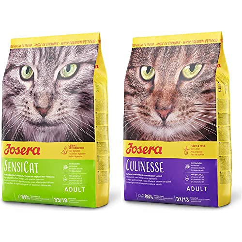 JOSERA SensiCat (1 x 2 kg) | Katzenfutter mit extra verträglicher Rezeptur & Culinesse (1 x 2 kg) |Super Premium Katzenfutter für ausgewachsene Indoor und Outdoor Katzen | 1er Pack von Josera