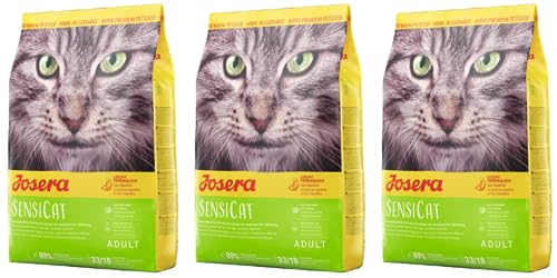 JOSERA SensiCat (3 x 2 kg) | Katzenfutter mit extra verträglicher Rezeptur | Super Premium Trockenfutter für ausgewachsene und empfindliche Katzen | 3er Pack von Josera