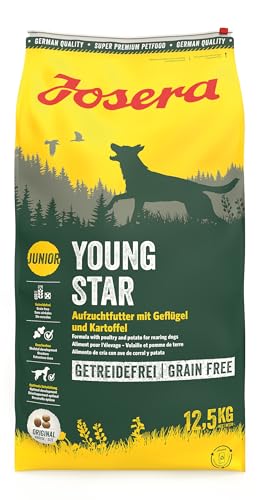 JOSERA YoungStar (1 x 12,5 kg) | Junior | Premium Trockenfutter für wachsende Hunde | Geflügel & Kartoffel | getreidefrei | Welpenfutter für mittlere und große Rassen | Hundefutter | 1er Pack von Josera