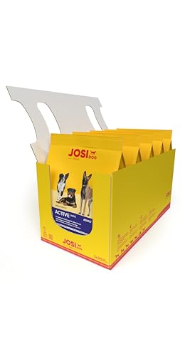 JosiDog Active (5 x 900 g) | Adult | Premium Trockenfutter für ausgewachsene aktive Hunde | mit Geflügelfleisch verfeinert | glutenfrei | Powered by JOSERA | Hundefutter | Alleinfutter | 5er Pack von Josera