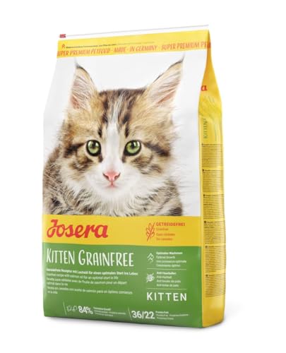 JOSERA Kitten grainfree (1 x 10 kg) | getreidefreies Katzenfutter mit Lachsöl | Super Premium Trockenfutter für wachsende Katzen | 1er Pack von Josera