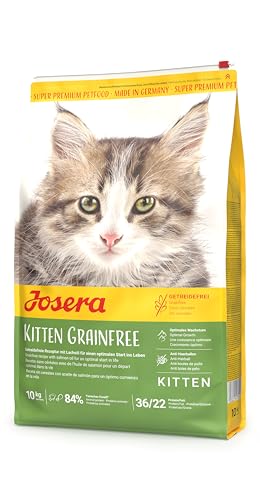 JOSERA Kitten grainfree (1 x 10 kg) | getreidefreies Katzenfutter mit Lachsöl | Super Premium Trockenfutter für wachsende Katzen | 1er Pack von Josera