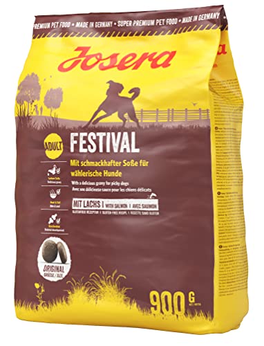 Josera Hundefutter – 900 g – Festival – mit Lachs und köstlicher Sauce – mittelgroßes und großes erwachsenes Haustier – für Fell und Haut von Josera