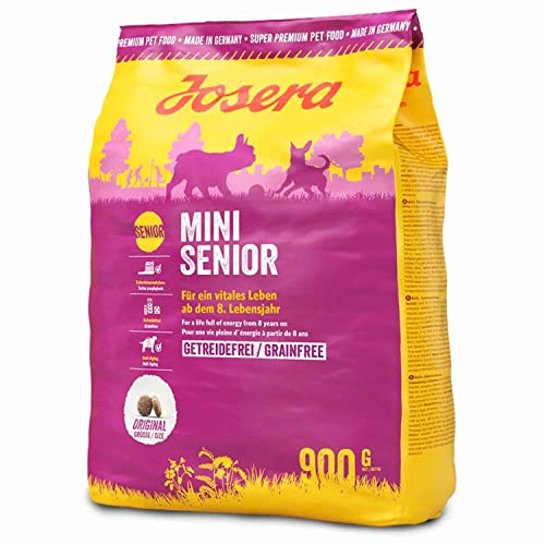 Josera - Hundefutter - 900 g - Mini Senior - Lachs - Senior Haustiere mit Kleiner Größe - Getreidefrei - Vitalität - Zahnhilfe von Josera
