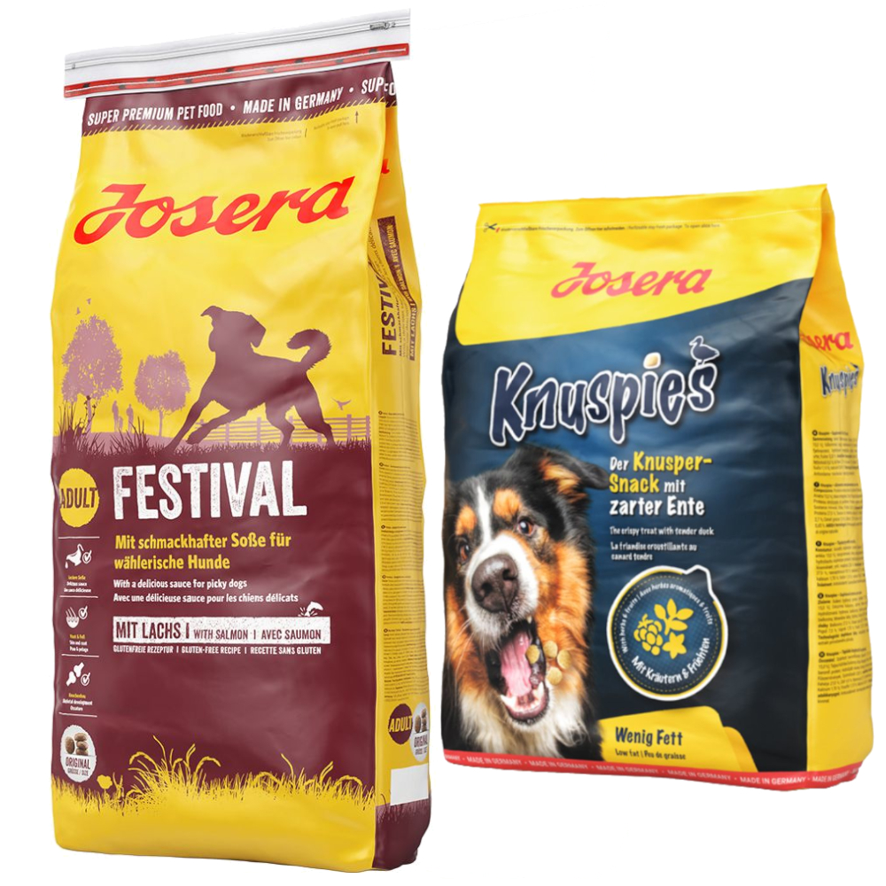 Josera Kombi-Paket: 12,5 kg Adult Trockenfutter + 3 x 900 g Knuspersnacks - Festival 12,5 kg + Knuspies 3 x 900 g Josera Kombi-Paket: 12,5 kg Adult Trockenfutter + 3 x 900 g Knuspersnacks - Festival 12,5 kg + Knuspies 3 x 900 g von Josera