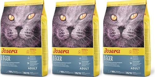 Josera Léger (3 x 2kg) | Katzenfutter mit niedrigem Fettgehalt | Super Premium Trockenfutter für ausgewachsene Katzen | 3er Pack von Josera