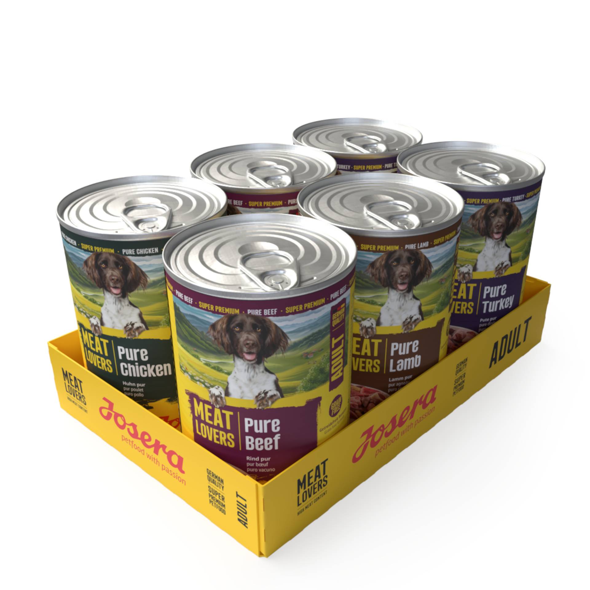 Josera Meatlovers Pure 6 x 400 g - Mix (4 Sorten, neues Design) von Josera