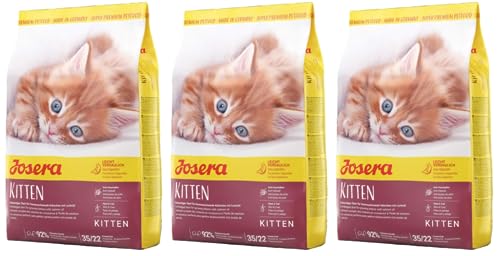 Josera Minette Kitten (3 x 2 kg) | Katzenfutter für eine optimale Entwicklung | Super Premium Trockenfutter für wachsende Katzen | 3er Pack von Josera