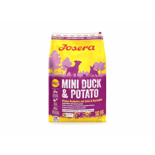 Josera Mini Duck & Potato getreidefreies Komplett-Trockenfutter für Spielzeugrassen und kleine Hunde (10kg) von Josera