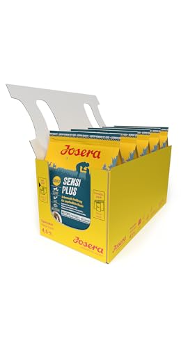 JOSERA SensiPlus (5 x 900 g) | Adult | Premium Trockenfutter für ausgewachsene empfindliche Hunde | Ente & Reis | mit viel Biotin für gesunde Haut & Fell | weizenfrei | Hundefutter | 5er Pack von Josera