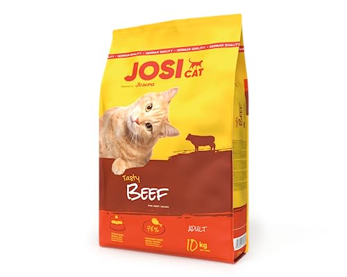 JosiCat Tasty Beef (1 x 10 kg) | Premium Trockenfutter für ausgewachsene Katzen | Katzenfutter | powered by JOSERA | 1er Pack von Josera
