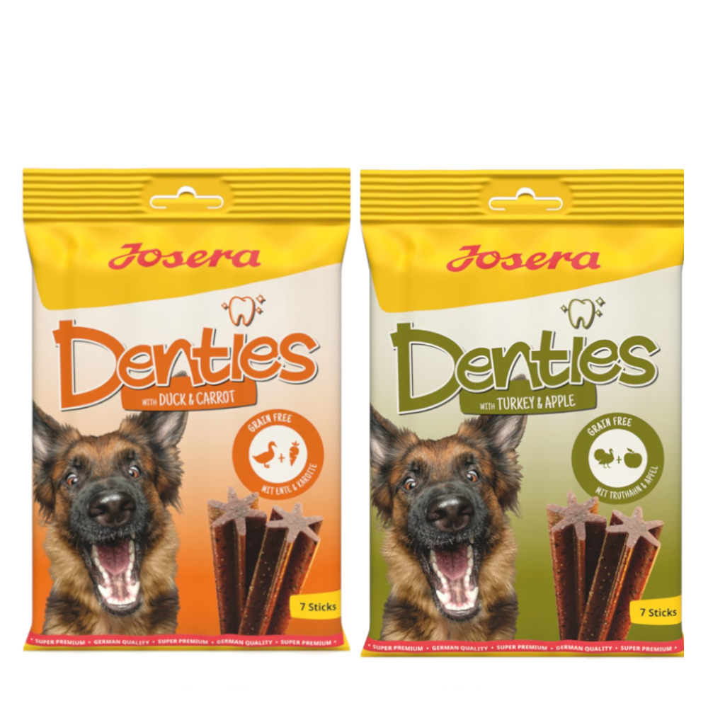Kombi-Paket Josera Denties Snacks 12 x 180 g - 6 x Ente & Karotte + 6 x Truthahn & Apfel Kombi-Paket Josera Denties Snacks 12 x 180 g - 6 x Ente & Karotte + 6 x Truthahn & Apfel von Josera