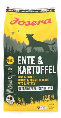 Josera Ente & Kartoffel | 1 x 12,5 kg | Trockenfutter für Hunde | Getreidefrei | Für ausgewachsene Hunde mittlerer und großer Rassen von Josera