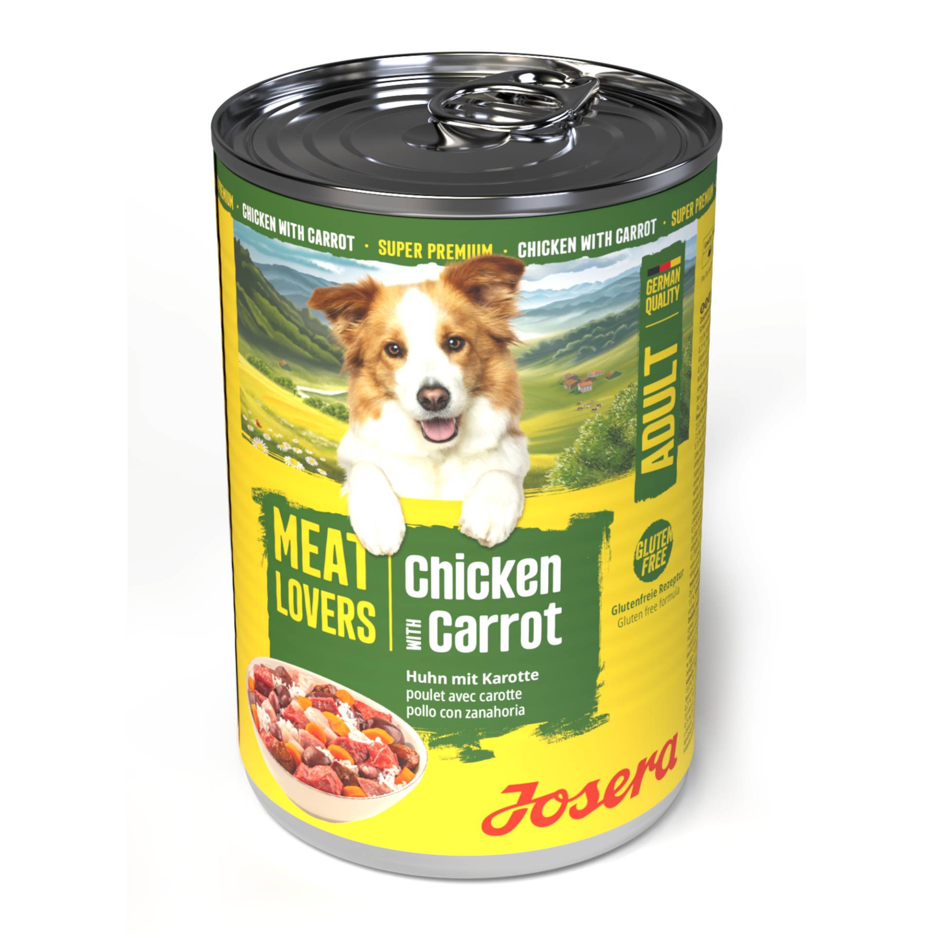Sparpaket Josera Meatlovers Menü 12 x 400 g - Huhn & Karotte (neues Design) von Josera