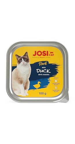 JOSICAT Paté with Duck (32 x 100 g) | getreidefreies Nassfutter mit Ente | Alleinfuttermittel für ausgewachsene Katzen | Powered by JOSERA von JosiCat