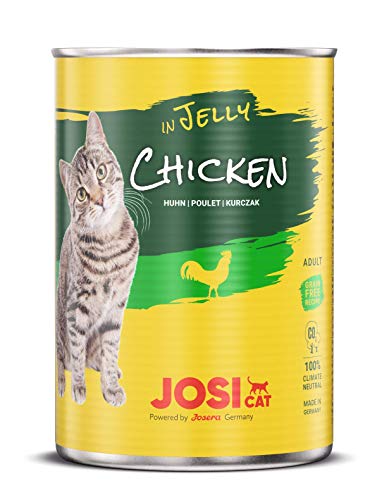JosiCat Chicken in Jelly (12 x 400 g) | Premium Nassfutter Gelee mit Huhn | für ausgewachsene Katzen | Katzenfutter getreidefrei | powered by JOSERA von JosiCat