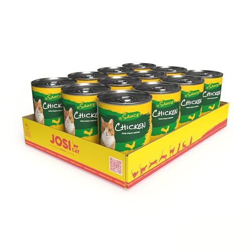JosiCat Chicken in Sauce (12 x 415 g) | Adult | Premium Nassfutter für ausgewachsene Katzen | Huhn in Sauce | Vitamin D3 & E | Powered by JOSERA | Katzenfutter nass | Alleinfuttermittel | 12er Pack von JosiCat