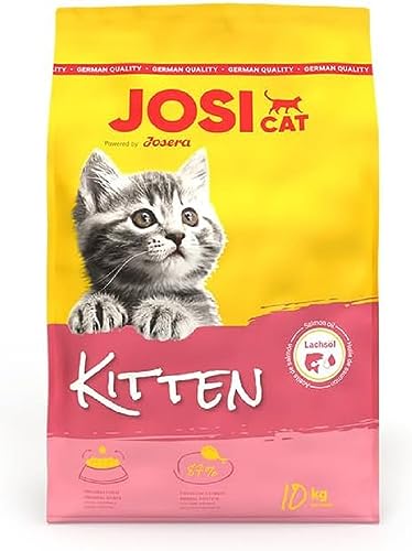JosiCat Kitten (1 x 10 kg) | Katzenfutter mit hohem Energiegehalt & wertvollem Lachsöl & Vitaminen | Premium Trockenfutter für wachsende und tragende & säugende Katzen | Powered by JOSERA | 1er Pack von JosiCat