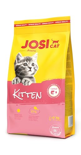 JosiCat Kitten (3 x 1,9 kg) | Junior | Premium Trockenfutter für wachsende sowie tragende & säugende Katzen | mit hohem Energiegehalt & wertvollem Lachsöl & Vitaminen | Powered by JOSERA | 3er Pack von JosiCat