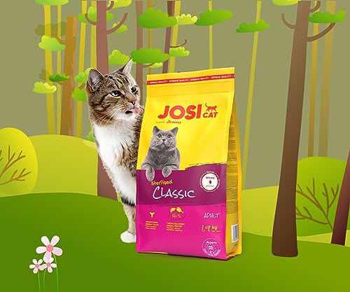 JosiCat Sterilised Classic (1 x 1,9 kg) | Katzenfutter mit geringem Fett- und hohem Proteingehalt | Premium Trockenfutter für ausgewachsene, kastrierte Katzen | Powered by JOSERA | 1er Pack von JosiCat