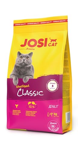 JosiCat Sterilised Classic (1 x 1,9 kg) | Adult | Premium Trockenfutter für kastrierte Katzen | mit wenig Fett und viel Protein | Powered by JOSERA | Katzenfutter | Alleinfuttermittel | 1er Pack von JosiCat