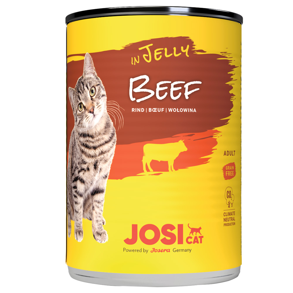 Sparpaket JosiCat in Gelee 24 x 400 g - Rind von JosiCat