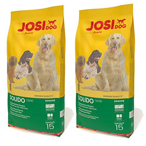 2 x 15 kg JosiDog Solido, Hundefutter für wenig aktive Hunde, Premium Trockenfutter für ältere oder ausgewachsene Hunde, Powered by JOSERA von JosiDog