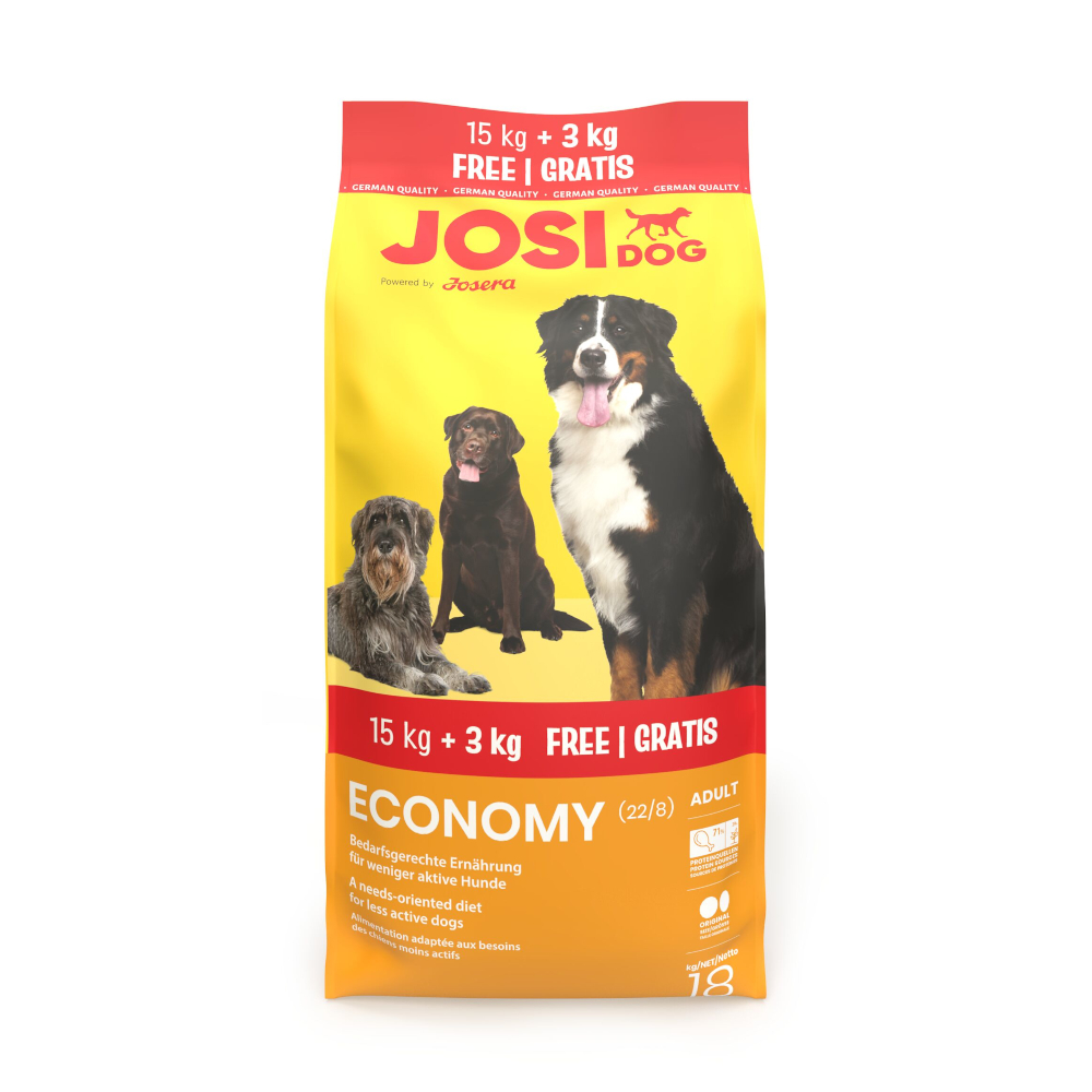 3 kg gratis! 18 kg JosiDog Economy - Adult 3 kg gratis! 18 kg JosiDog Economy - Adult von JosiDog