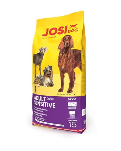JosiDog Adult Sensitive (1 x 15 kg) | Adult | Premium Trockenfutter für empfindliche Hunde | besonders bekömmlich mit viel Geflügelprotein | glutenfrei | Powered by JOSERA | Hundefutter | 1er Pack von JosiDog