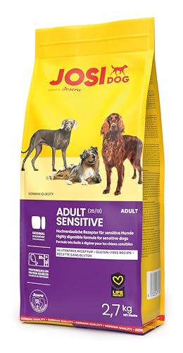 JosiDog Adult Sensitive (1 x 2,7 kg) | Adult | Premium Trockenfutter für empfindliche Hunde | besonders bekömmlich mit viel Geflügelprotein | glutenfrei | Powered by JOSERA | Hundefutter | 1er Pack von JosiDog