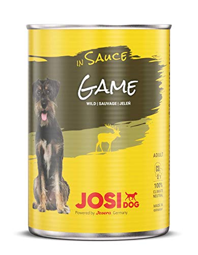 JosiDog Game in Sauce (12 x 415 g) | Nassfutter in Sauce mit Wild| für ausgewachsene Hunde | Hundefutter | powered by JOSERA von JosiDog