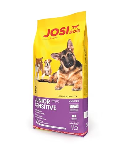 JosiDog Junior Sensitive (1 x 15 kg) | Junior | Premium Trockenfutter für wachsende, Sensible Hunde | Welpenfutter ab der 8. Woche | gut verträglich | Powered by JOSERA | Hundefutter | 1er Pack von JosiDog