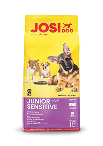 JosiDog Junior Sensitive (1 x 18 kg) | Welpenfutter für empfindliche Hunde | Premium Trockenfutter für wachsende Hunde | powered by JOSERA | 1er Pack von Josera