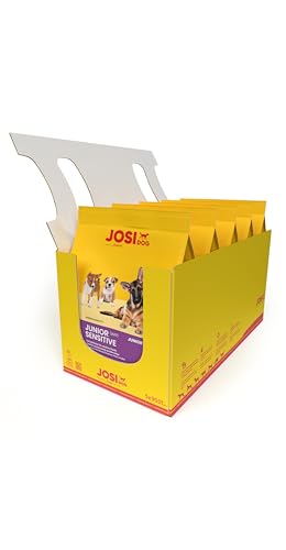 JosiDog Junior Sensitive (5 x 900 g) | Junior | Premium Trockenfutter für wachsende, Sensible Hunde | Welpenfutter ab der 8. Woche | gut verträglich | Powered by JOSERA | Hundefutter | 5er Pack von JosiDog