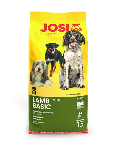 JosiDog Lamb Basic (1 x 15 kg) | Hundefutter mit schmackhaftem Lamm | Premium Trockenfutter für ausgewachsene Hunde | Powered by JOSERA von JosiDog