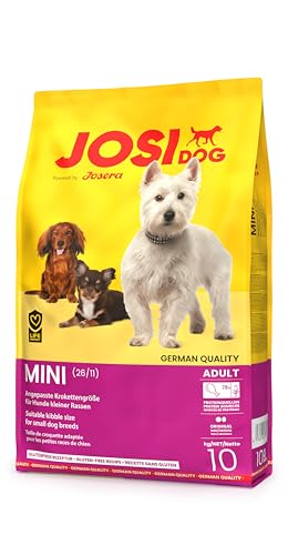 JosiDog Mini (1 x 10 kg) | Adult Mini | Premium Trockenfutter für ausgewachsene, kleine Hunde | mit hochwertigem Geflügelprotein | Extrakleine Kroketten| Powered by JOSERA | Hundefutter | 1er Pack von JosiDog