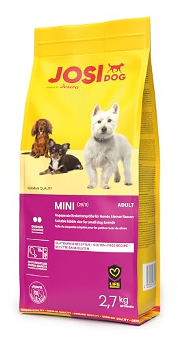 JosiDog Mini (3 x 2,7 kg) | Adult Mini | Premium Trockenfutter für ausgewachsene, kleine Hunde | mit hochwertigem Geflügelprotein | Extrakleine Kroketten | Powered by JOSERA | Hundefutter | 3er Pack von JosiDog