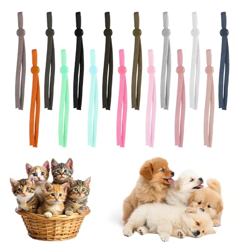 60 Stück Welpenhalsbänder Für Züchter Kitten Halsbänder 15 Farben Welpen Id Halsbänder Soft Welpenhalsband Mehrfarbige Verstellbare Wurfhalsbänder Für Neugeborene Welpen Kätzchen Haustiere 11,2 cm von Josojoou